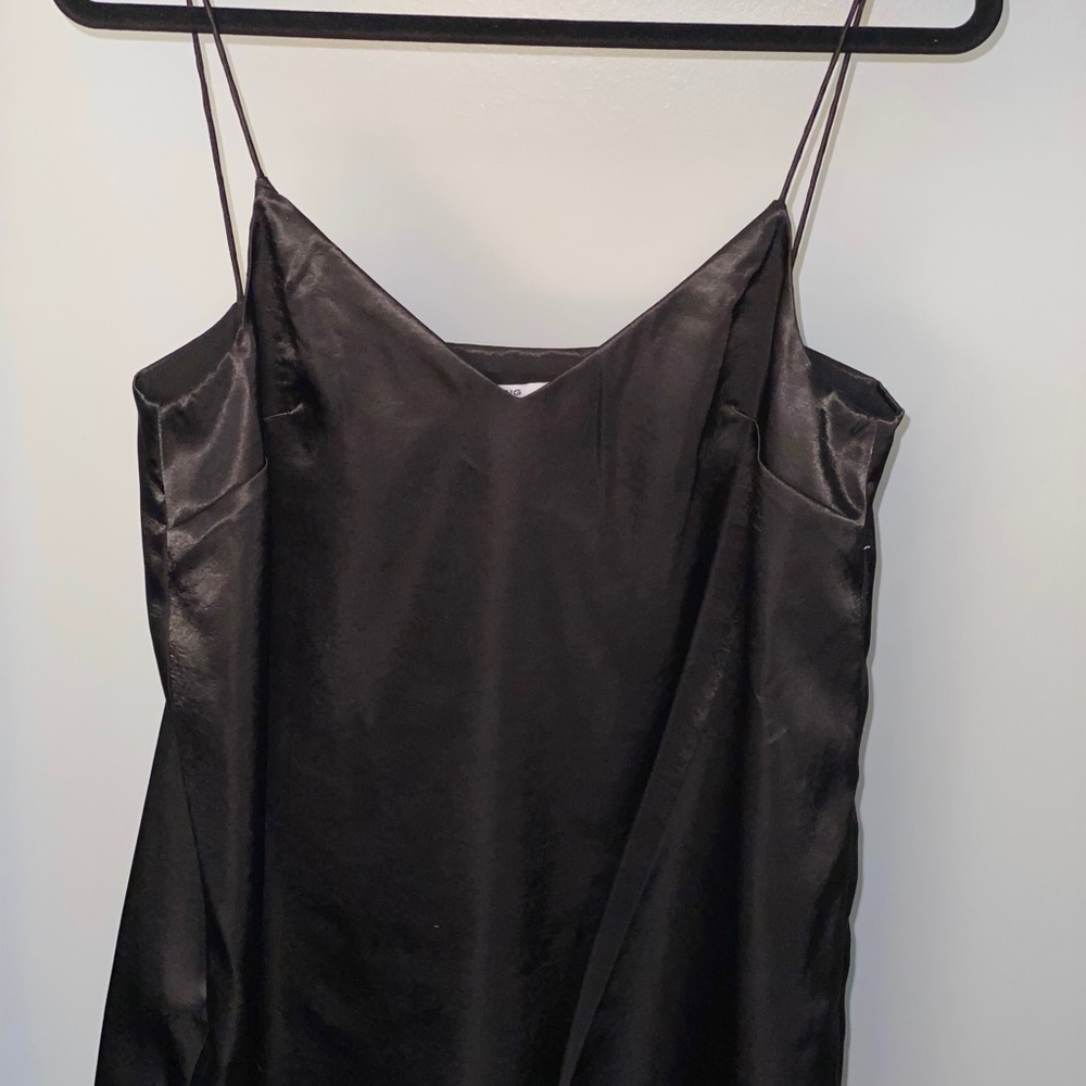 Black satin camisole top or dress by Mango